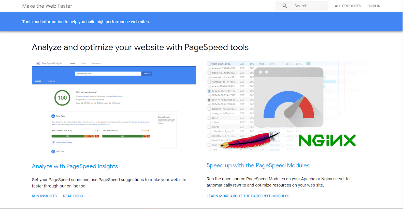 Google PageSpeed Tools