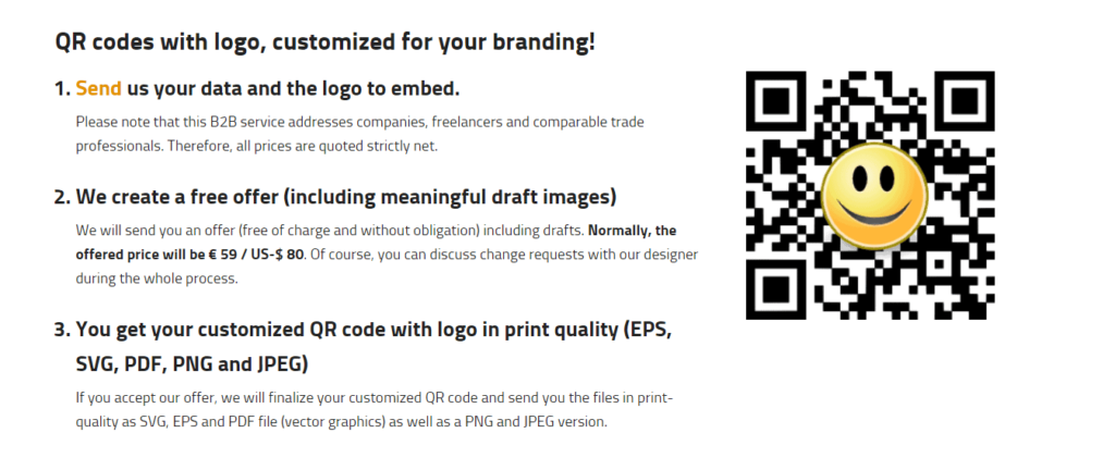 GoQR customized codes with your logo