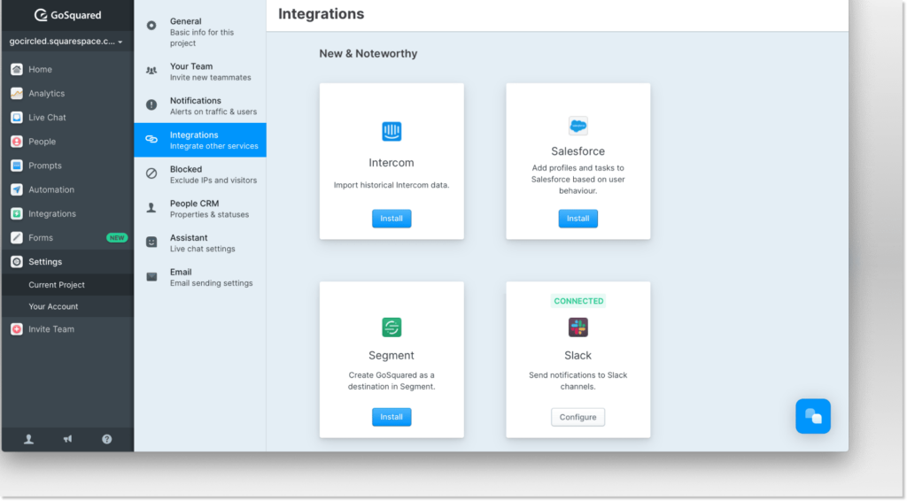 GoSquared integrations