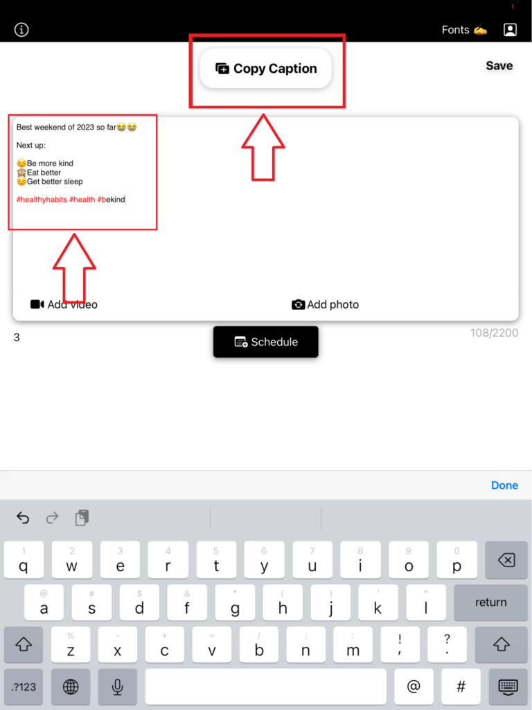 how to copy text on postbuilder
