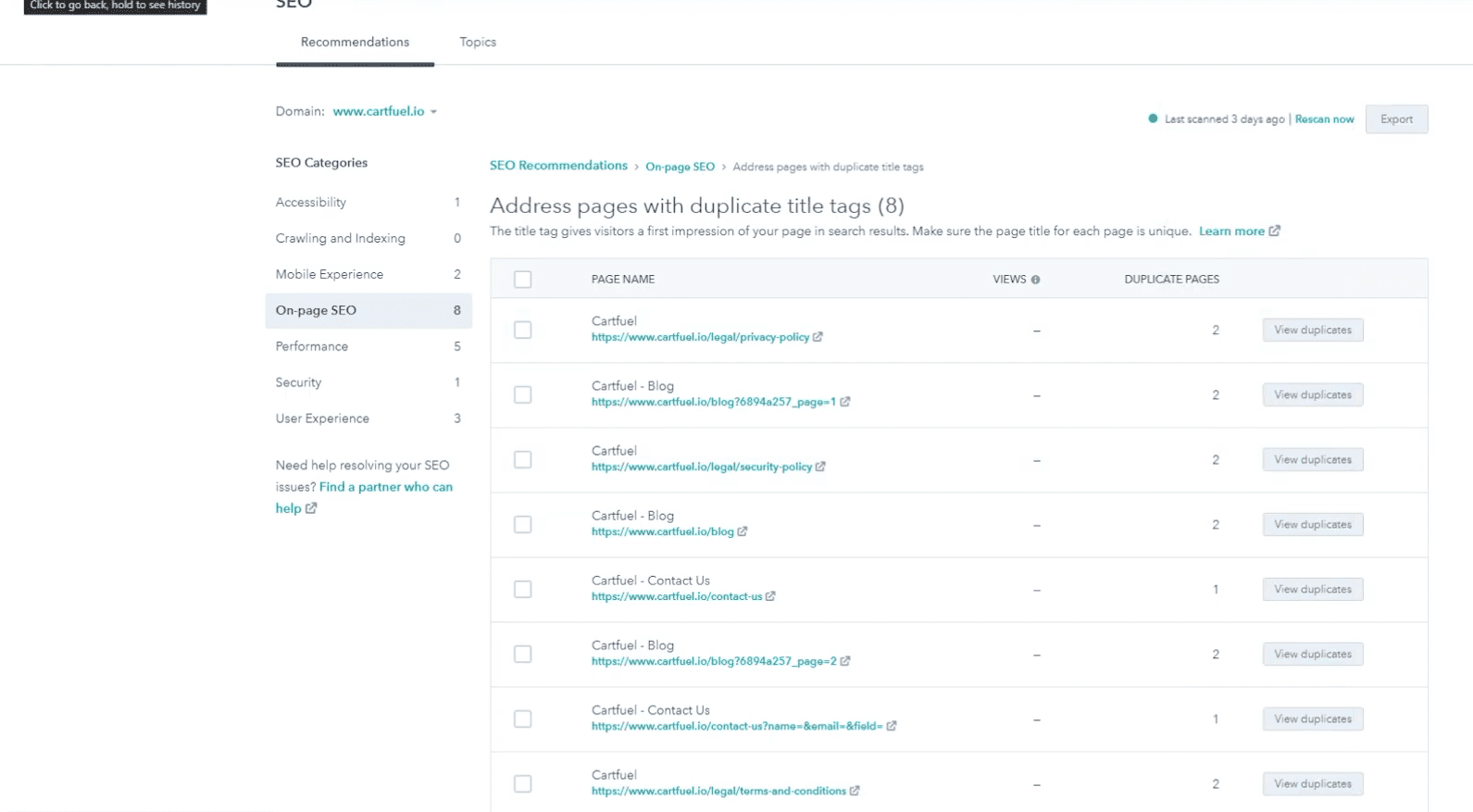 Hubspot On-page SEO