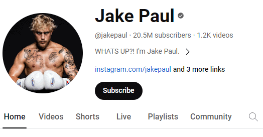 Jake Paul’s YouTube channel