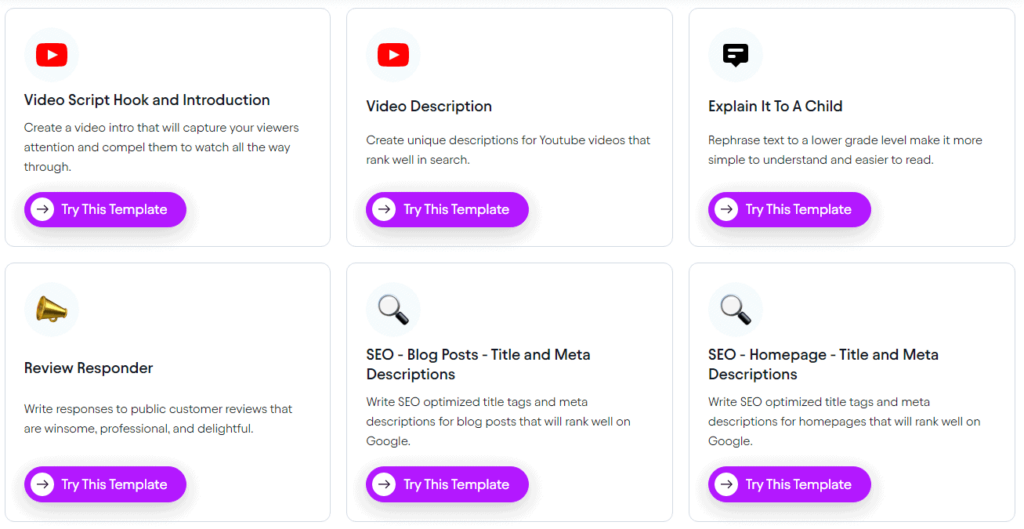 Jasper content generation templates