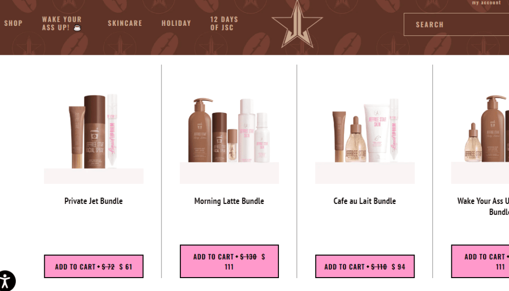 Jeffree Star Cosmetics dashboard on Shopify