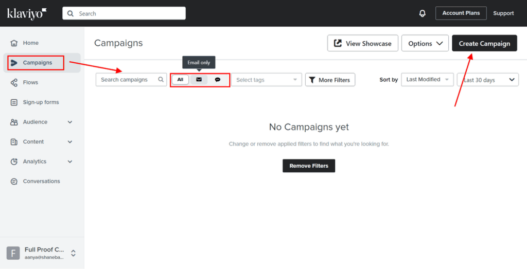 Klaviyo campaigns