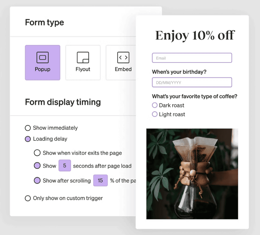 Klaviyo form builder