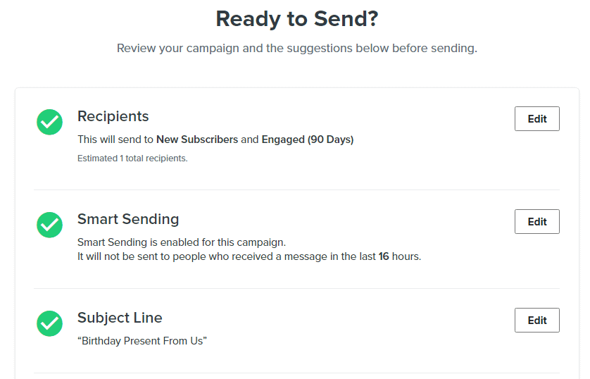 Klaviyo - review your email campaign
