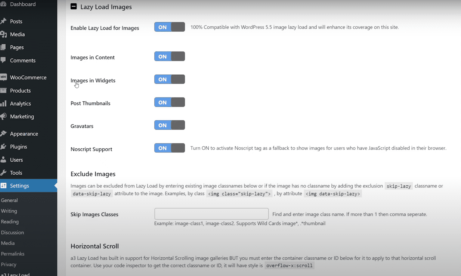 Lazy load images options