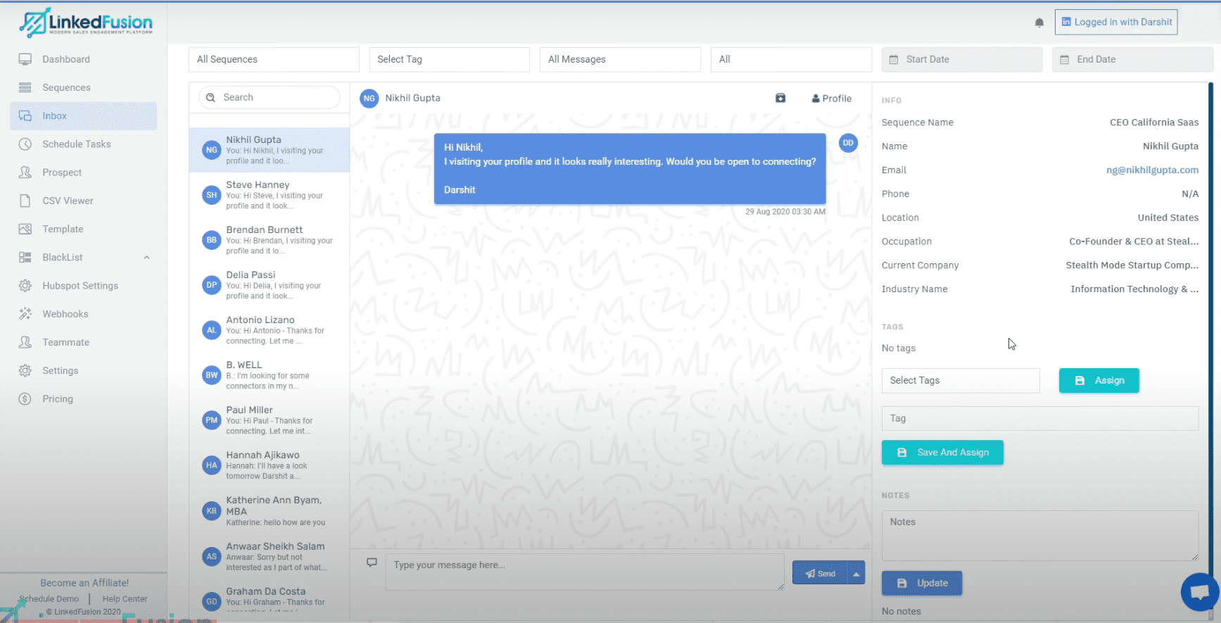LeadFusion inbox example