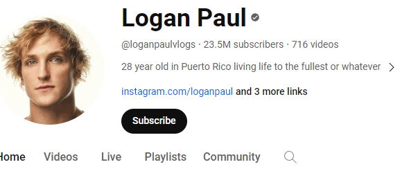 Logan Paul YouTube channel