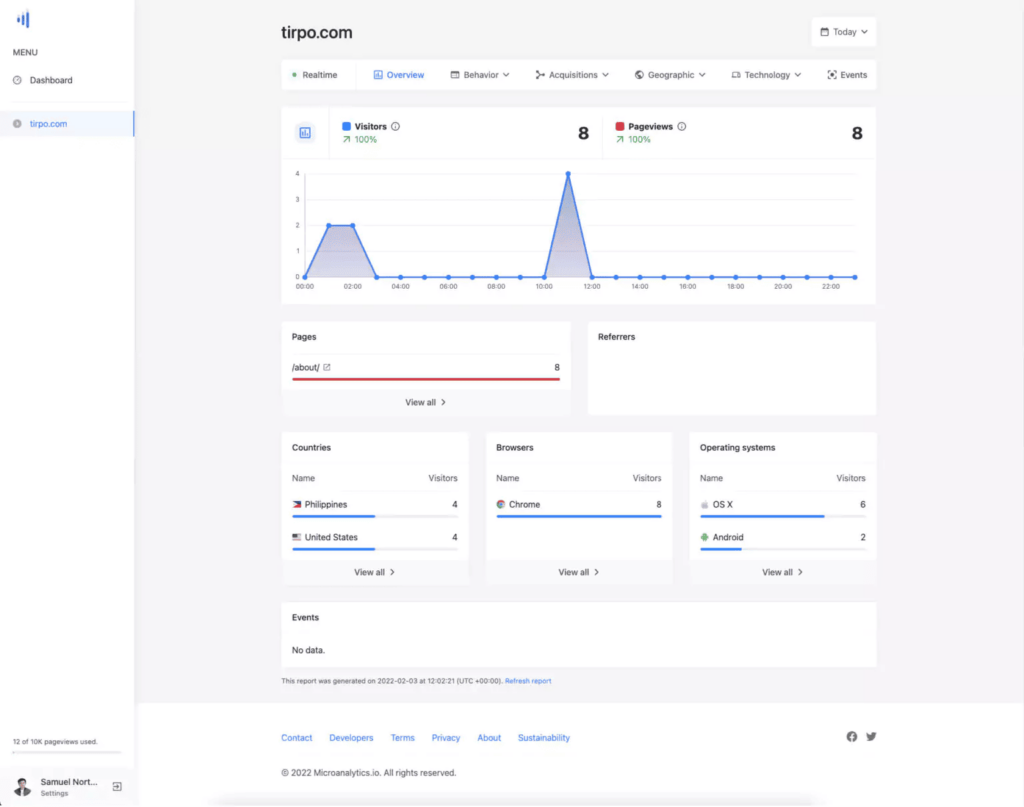 Microanalytics traffic analytics