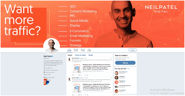 Neil Patel twitter's How To Become An Influencer