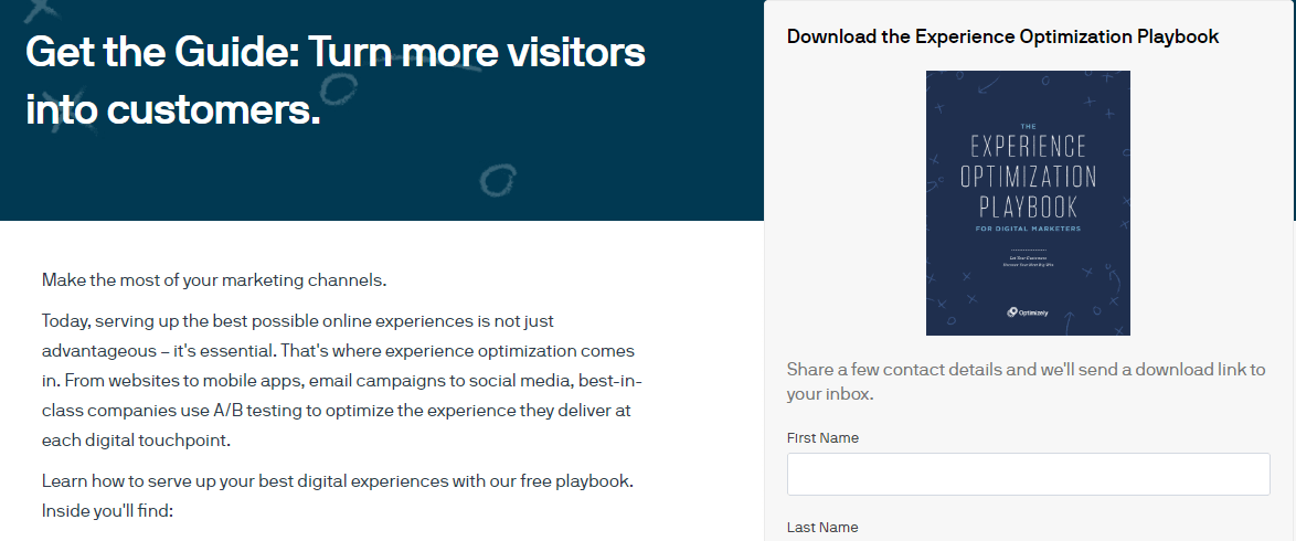 Optimizely types of content marketing