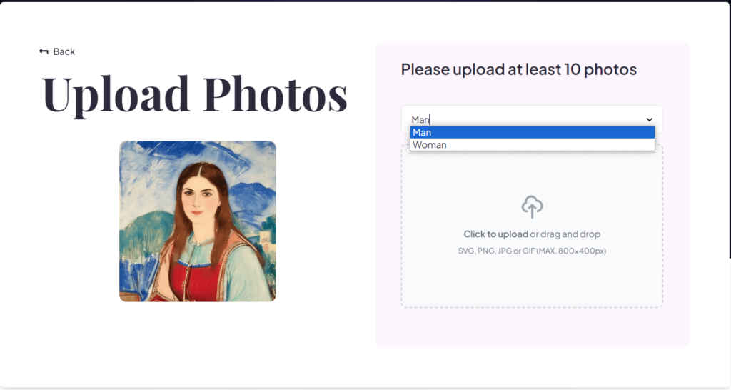 Paintme upload photos