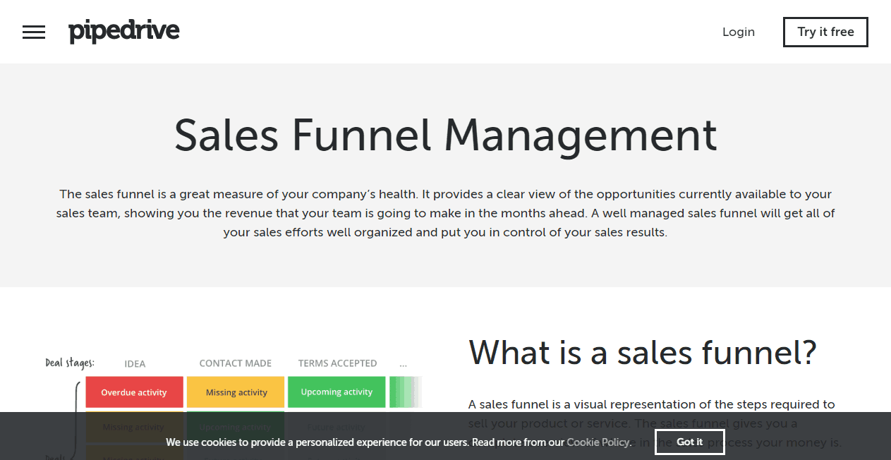Pipedrive sales funnel tools