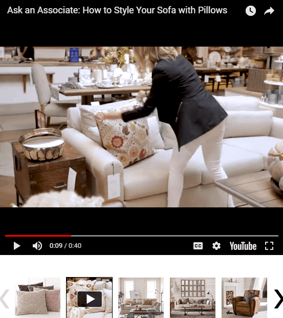 Pottery Barn Ecommerce Product Page