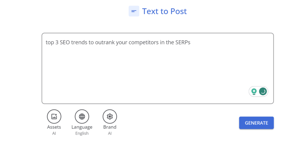 prompt for predis.ai's ai social media content generator
