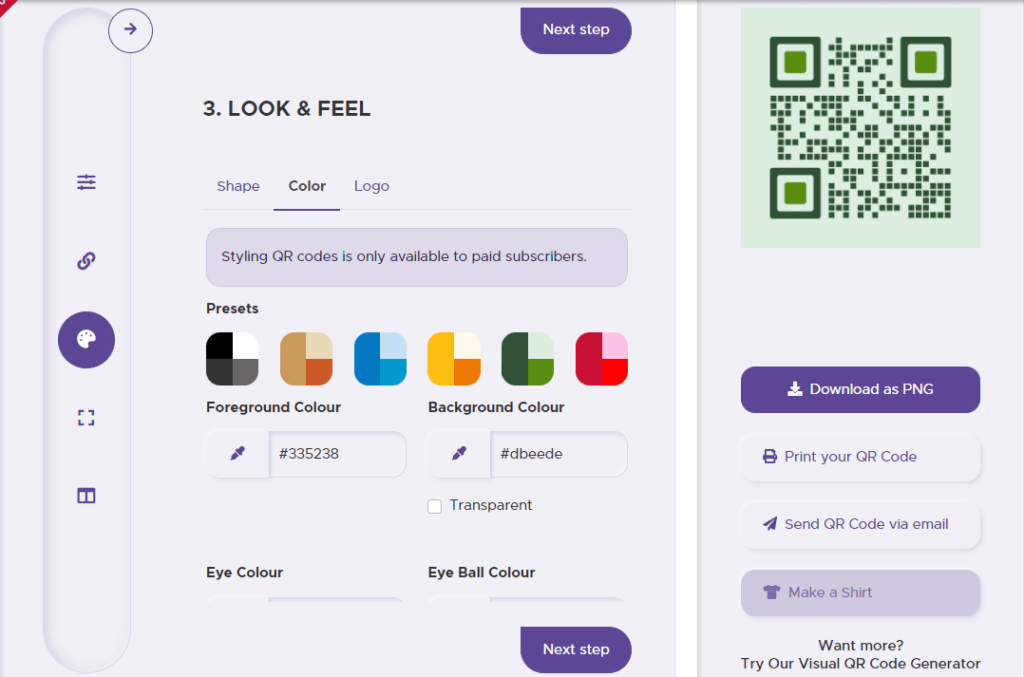 QRStuff look and feel customization