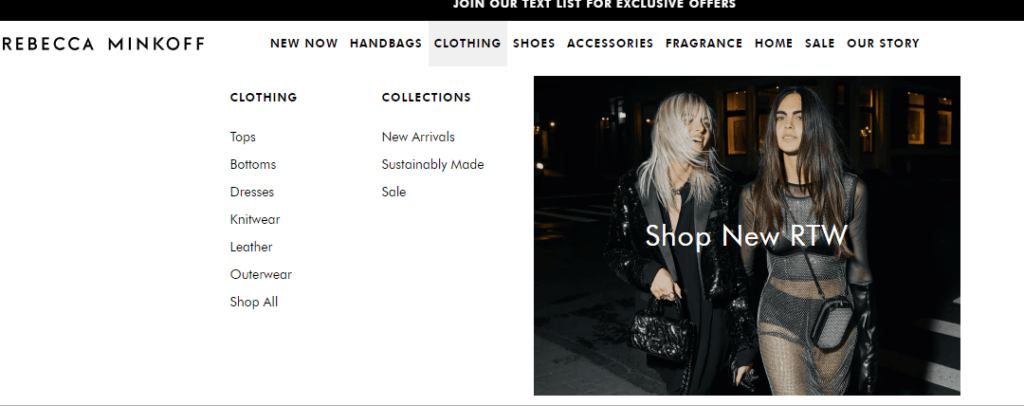 Rebecca Minkoff Shopify dashboard