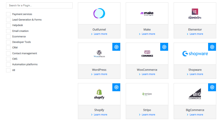 sendinblue integrations