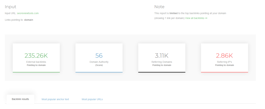 SEO Review Tools - Backlink Analysis 