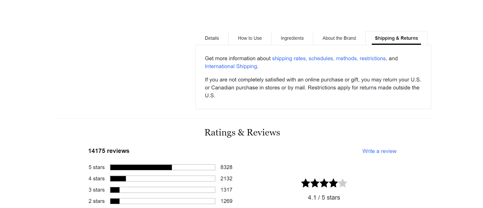 Sephora Ecommerce Product Page
