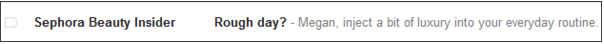 Sephora personalized email marketing subject lines