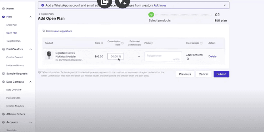 Setting up open collaboration to allow anyone find your products and promote