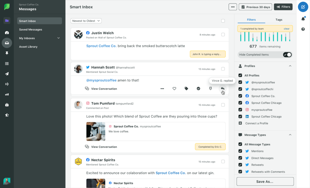 Sprout Social Smart inbox 
