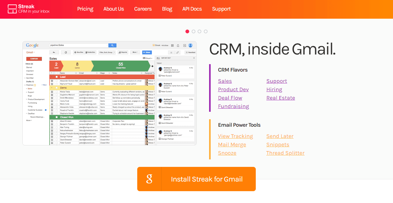 Streak sales funnel tools