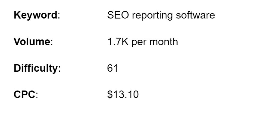 target keyword details in seo content brief