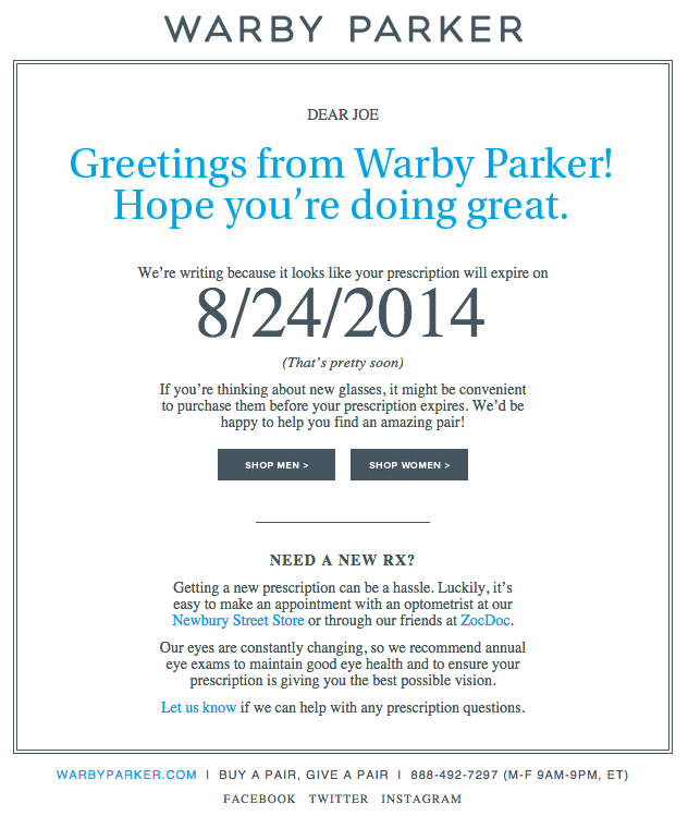 Uh-oh, Your Prescription is Expiring- email marketing subject lines