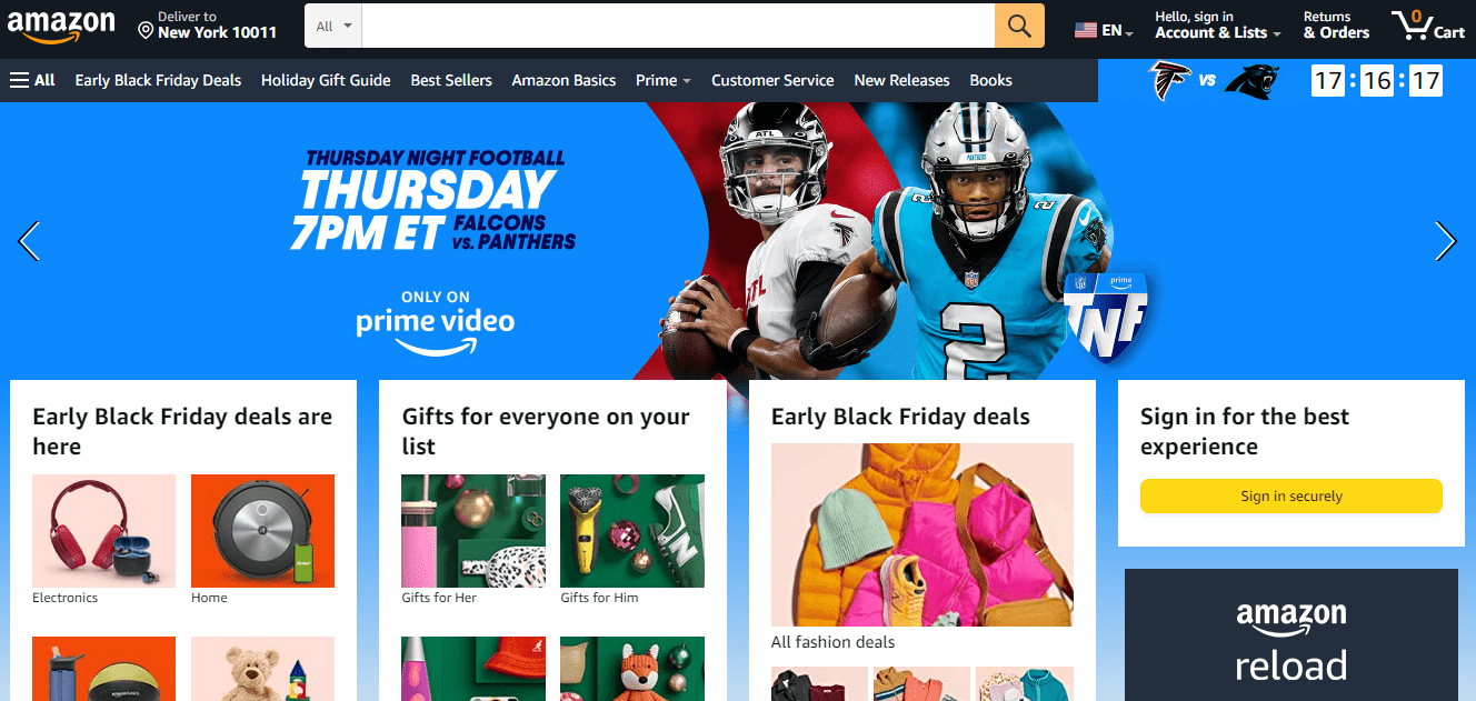 What is Ecommerce - Amazon homepage