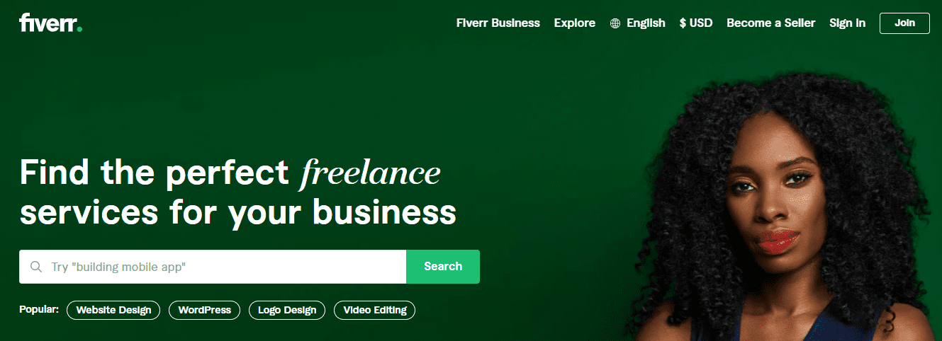 What is Ecommerce - Fiverr homepage
