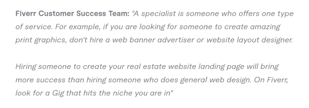 why hire specialists freelancers and not generic freelancers