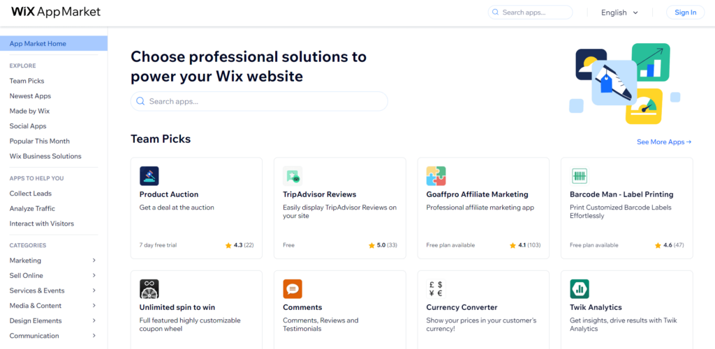 Wix App Market