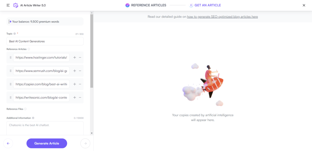 Writesonic AI article writer 5 setup 2
