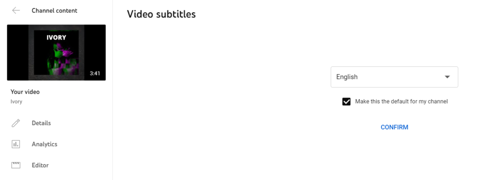 YouTube Subtitle options