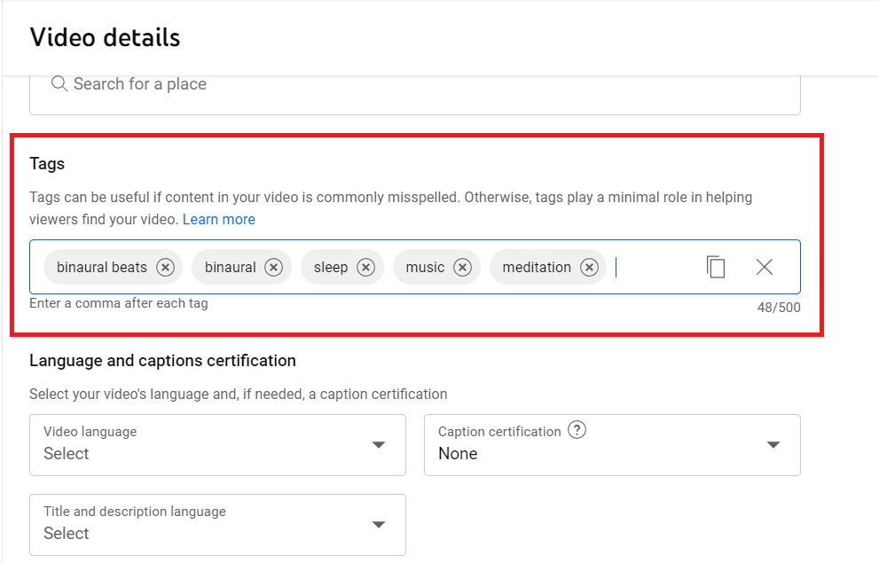 YouTube video details editor