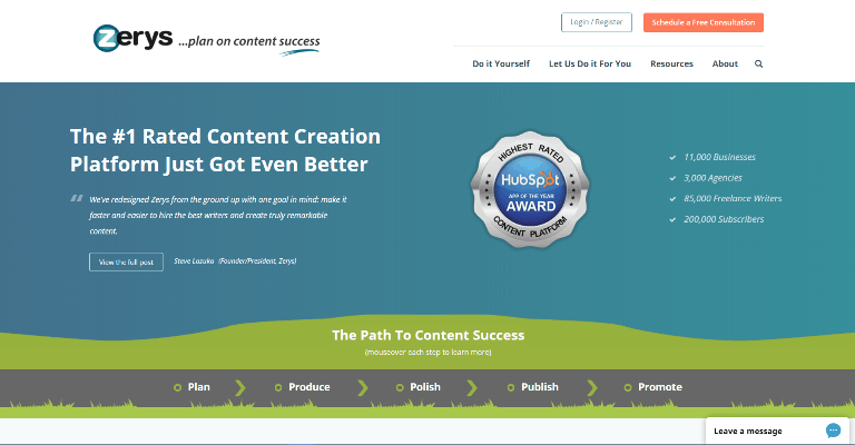 zerys Content Marketing Platforms