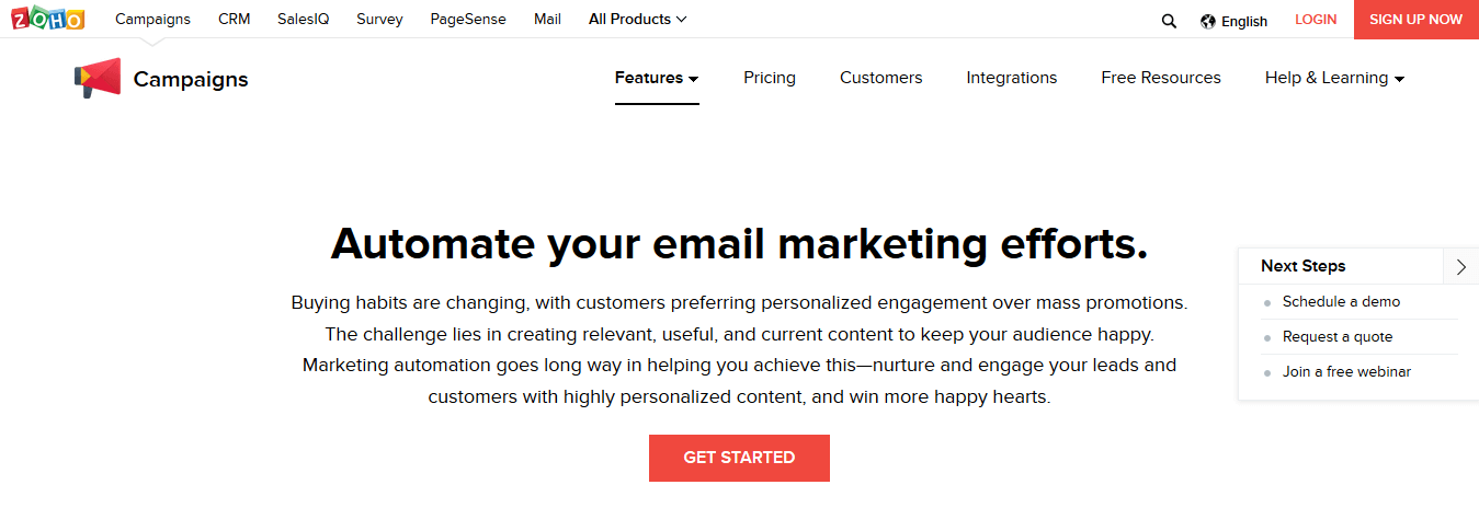 Zoho Campaigns Email Marketing Automation