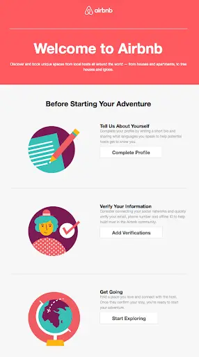 airbnb welcome email