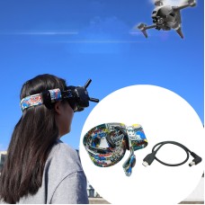 Flight Video Glasses Graffiti Color Headband Fixed Strap For DJI FPV Goggles V2 Strap + Power Line