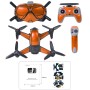 SunnyLife 4 in 1 PVC Anti-Scratch-Aufkleber-Hell-Wrap-Aufkleber-Kits für DJI-FPV-Drohne & Schutzbrille V2 & Fernbedienung und Rocker (Aurora Orange)