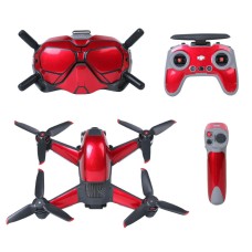 SunnyLife 4 en 1 PVC Kits de calcomanía anti-Scratch Decal Skin Kits para DJI FPV Drone & Goggles V2 & Remote Control & Rocker (Aurora Red)