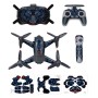 Sunnylife 4 in 1 PVC Anti-Scratch Decal Skin Wrap Stickers Kits for DJI FPV Drone & Goggles V2 & Remote Control & Rocker(Furious Blue Wolf)