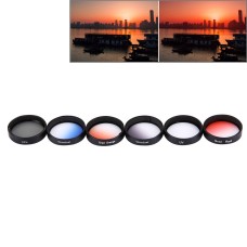 JUNESTAR 6 in 1 Professional 34mm Lens Filter(CPL + UV + Gradual Red + Gradual Orange + Gradual Blue + Gradual Grey) for DJI Phantom 3 & 4