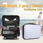 Socktäta vattentäta bärbara fodral PC Hard Shell Storage Bag för DJI Mavic 2 Pro / Zoom och tillbehör (Silver)