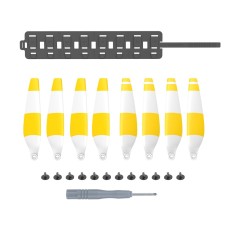 Sunnylife MM3-SN443 For Mini 3 Pro Propeller Blades + Silicone Folding Storage Bag(Yellow Strip+Gray Bag)