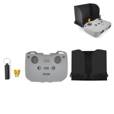STARTRC For DJI Mavic Air 2 / Air 2S 3 In 1 Remote Control Sunshade Metal Joystick Silicone Protective Cover Set(Grey)